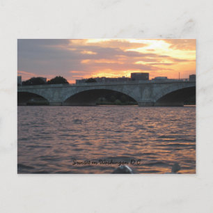 Sunset in Washington D.C postcard