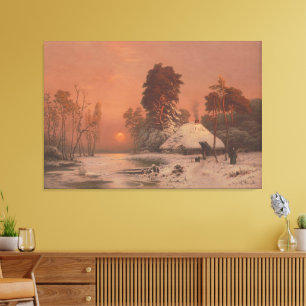  Sunset in winter  Canvas Print