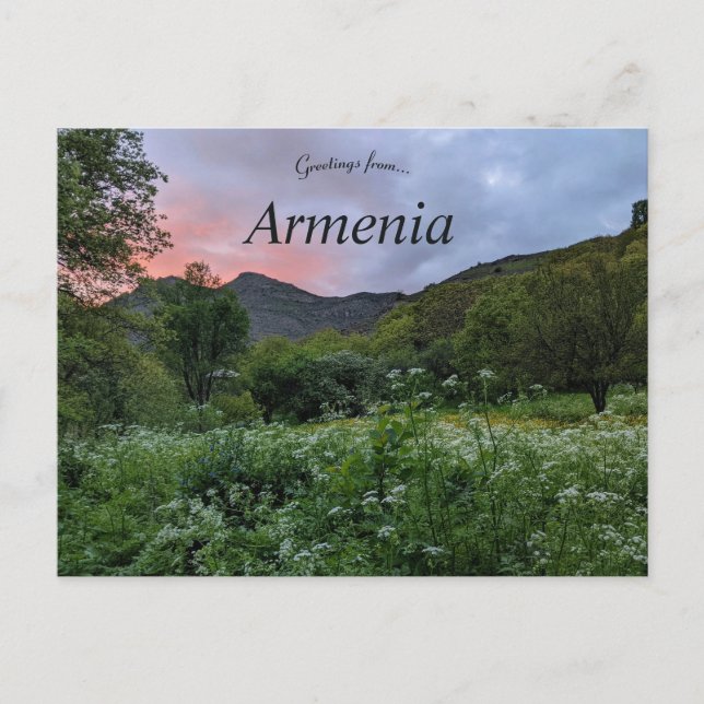 Sunset in Yeghegis Armenia Postcard (Front)
