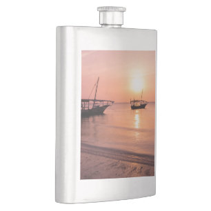 Sunset in Zanzibar Hip Flask