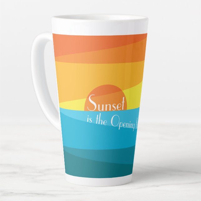 Sunset is the opening music of the night latte mug (Left Angle)