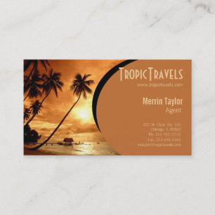 sunset island travel agency business card