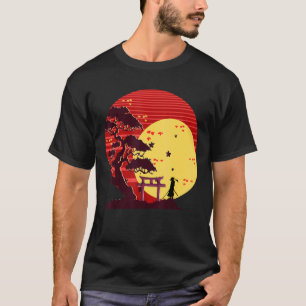 Sunset Japanese Aesthetic Zen Buddhist Bonsai Tree T-Shirt