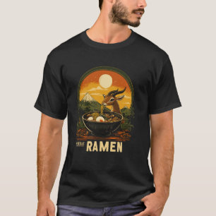 Sunset Japanese Art Noodles Lover Wildlife Gazelle T-Shirt
