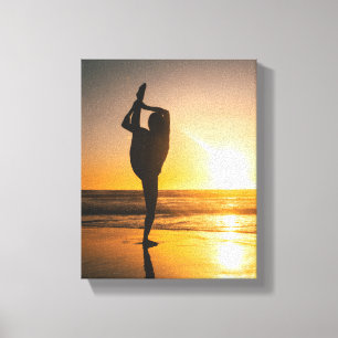 Sunset jogging Premium Wrapped Canvas (Gloss)