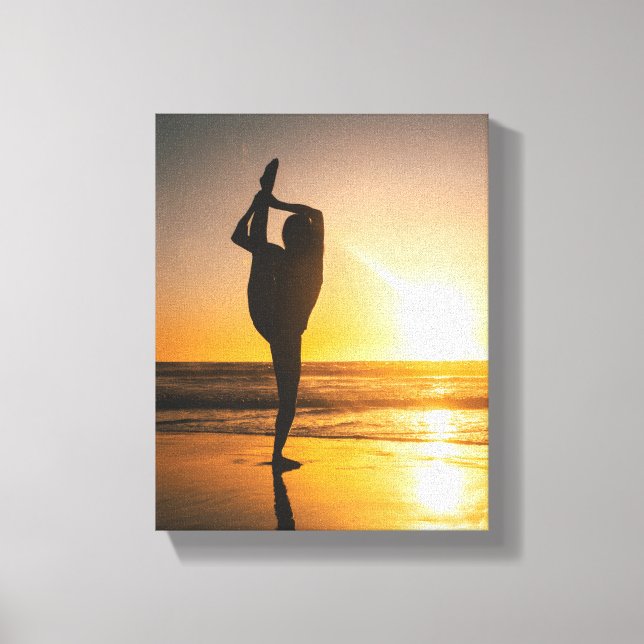 Sunset jogging Premium Wrapped Canvas (Gloss) (Front)