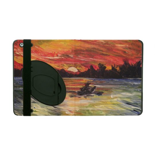 Sunset Kayaker Painting iPad Case
