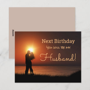 Sunset Kiss Happy Birthday Future Husband Holiday Card