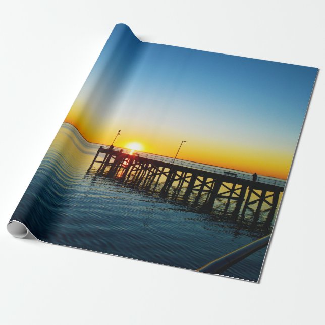 Sunset Kisses The Ocean, Wrapping Paper (Unrolled)