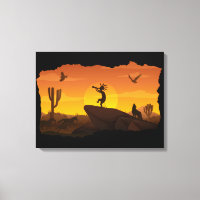 Sunset Kokopelli Canvas Print