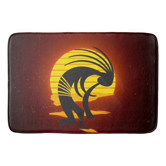  Sunset Kokopelli Moon and Stars Bath Mat (Front)