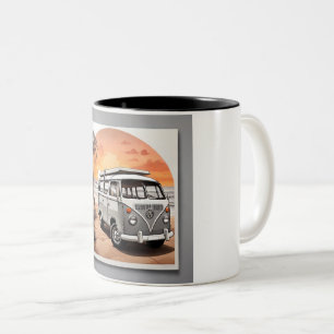 "Sunset Kombi Beach Mug - Coastal Adventure Cup"