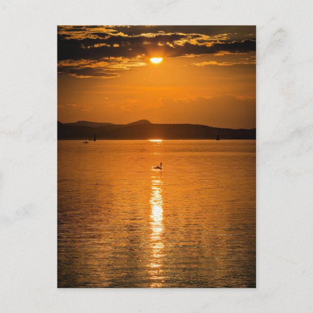 Sunset, Lake Balaton, Hungary Postcard (Front)