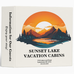 Sunset Lake Logo Vacation Rental Cabins Camp Binder