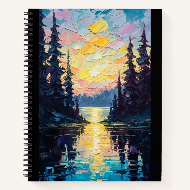 Sunset Lake Painting Notebook (Front)