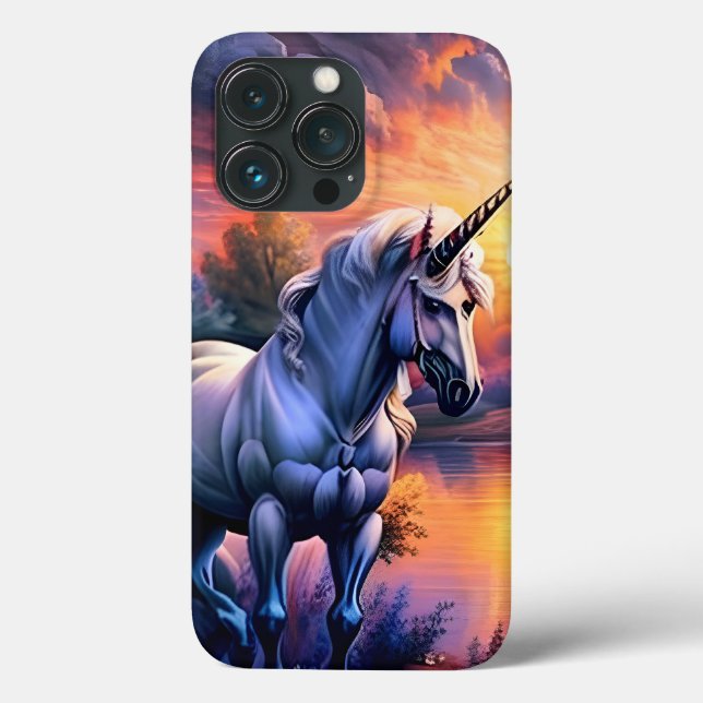 Sunset Lake River Unicorn Seven Case-Mate iPhone Case (Back)