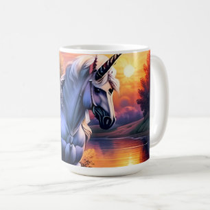 Sunset Lake River Unicorn Seven Coffee Mug