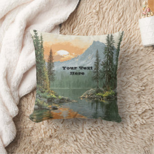 Sunset Lake Throw Pillow