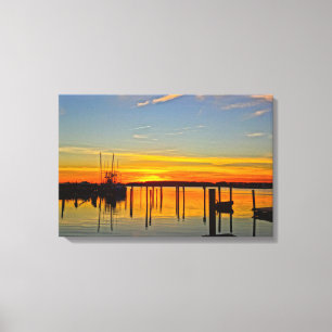 Sunset Landing Skull Creek Boathouse Hilton Head Canvas Print