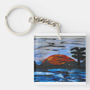 Sunset Landscape Keychain