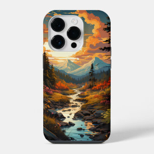 Sunset Landscape Mountain And River iPhone 14 Pro Case