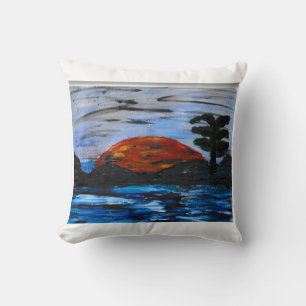 Sunset Landscape  Throw Pillow