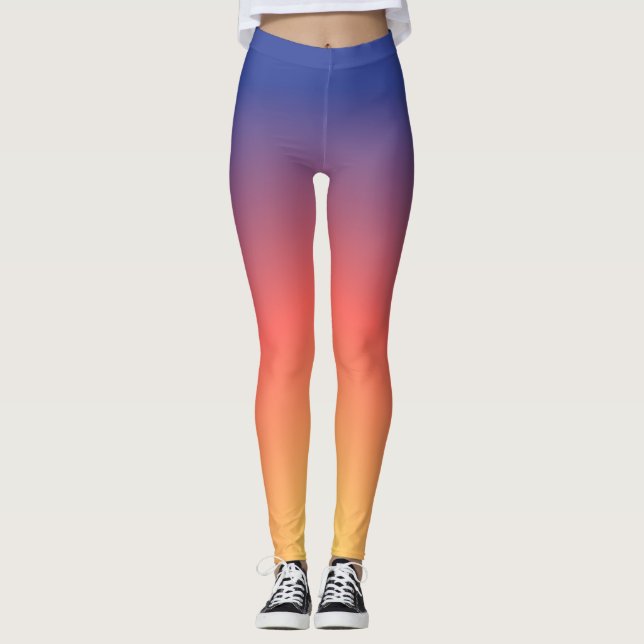 Sunset Leggings in Blue, Purple, Pink and Yellow (Front)