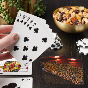 Sunset Leopard Playing Cards
