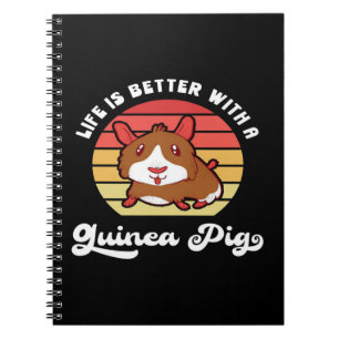 Sunset Life Better With A Guinea Pig   Cute Pet Notebook