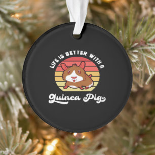 Sunset Life Better With A Guinea Pig Cute Pet Ornament