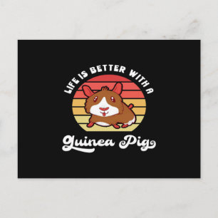 Sunset Life Better With A Guinea Pig Cute Pet Postcard