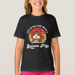 Sunset Life Better With A Guinea Pig   Cute Pet T-Shirt