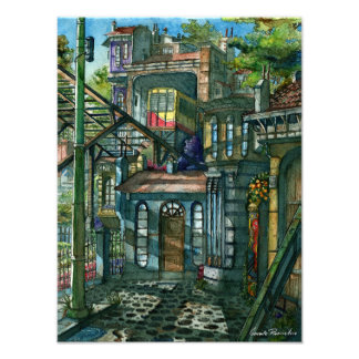 Sunset lift (Watercolor) Photo Print