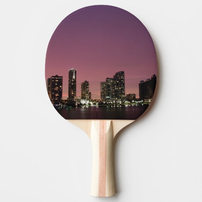 Sunset light over Miami after a storm Ping Pong Paddle (Front)