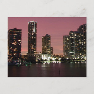 Sunset light over Miami after a storm Postcard
