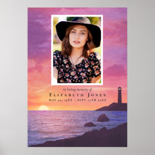 Sunset Lighthouse Celebration of Life Poster