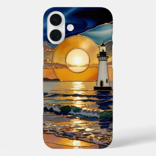 Sunset Lighthouse Phone Case Ocean Glow