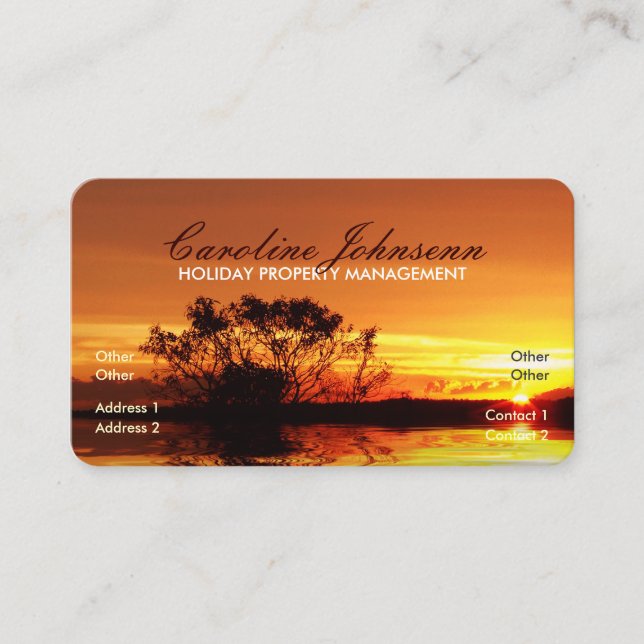 Sunset Liquid Nature Carte de visite (Devant)