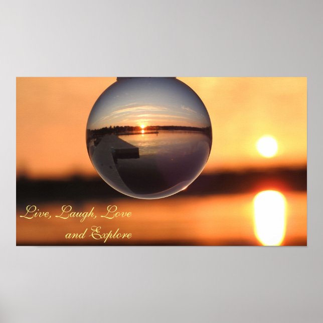 Sunset Live Love Laugh Explore Inspirational Poster (Front)