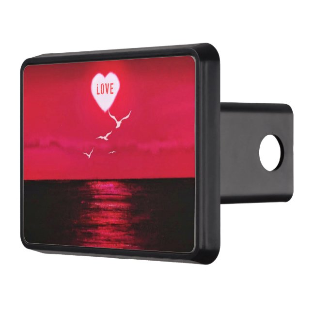 Sunset Love Black and Red Hitch Cover (Left)