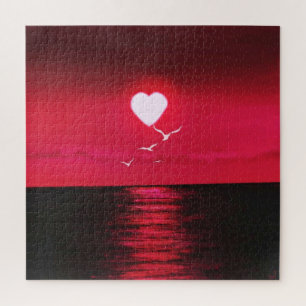 Sunset Love - Drawing Art Collection Jigsaw Puzzle