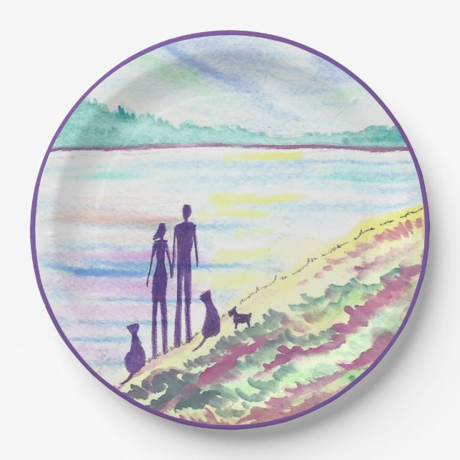 Sunset Love Paper Plate (Front)