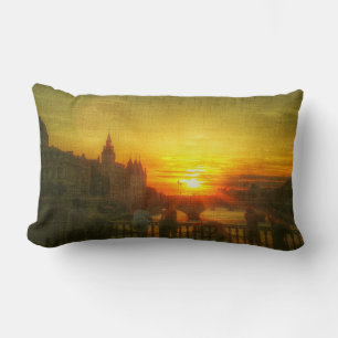 Sunset Love Paris Bridge France Throw Pillow