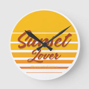 "Sunset Lover"  Round Clock