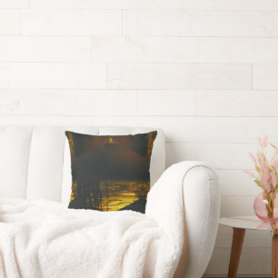Sunset Magic Abstract Throw Pillow