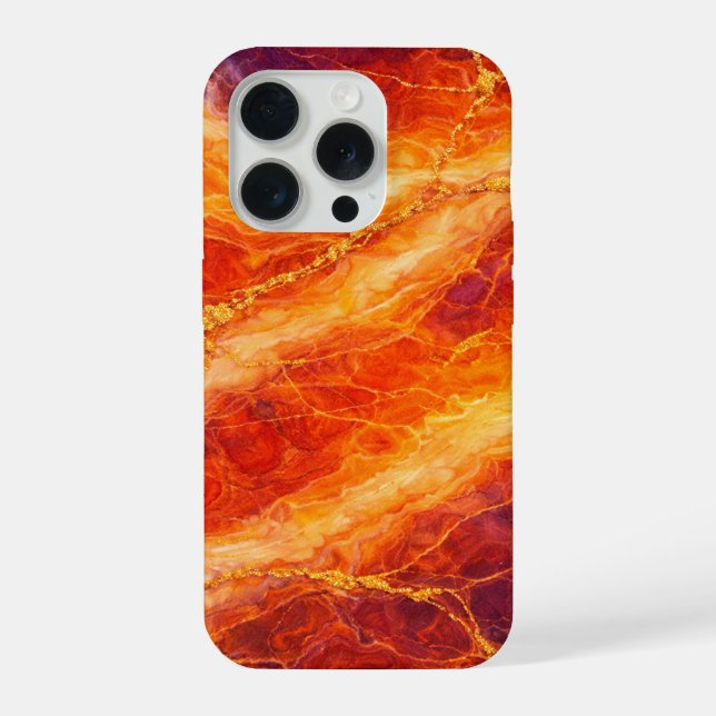 Sunset Marble with Gold Veining iPhone Case (Back)