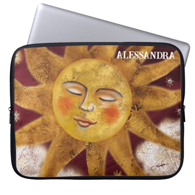 Sunset Maroon Laptop Sleeve - Personalized Design (Front)