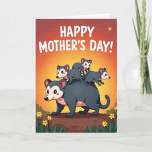 Sunset Marsupial Family Card