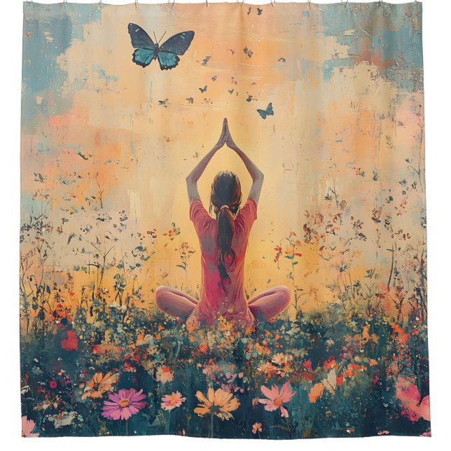 Sunset Meadow Meditation with Butterflies (1) (Front)