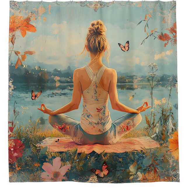 Sunset Meadow Meditation with Butterflies (2) (Front)